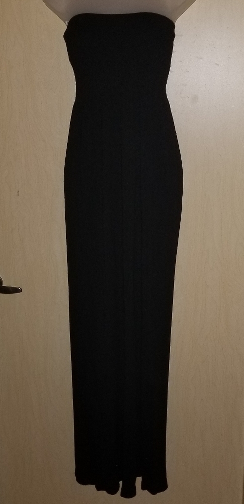 💜EUC🖤Black Full-length Strapless dress